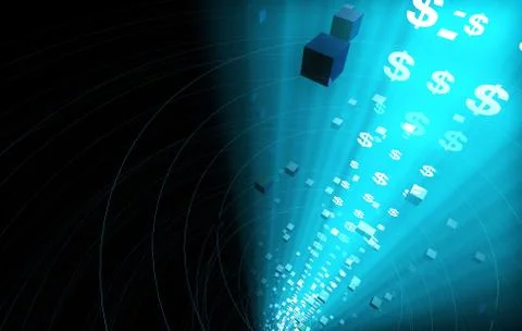 Internet data technology, US dollars, information transmission 스톡 일러스트