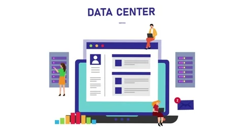 Internet datacenter connection, administrator of web hosting Stock Footage 246851415