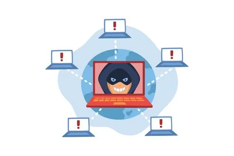 Internet Denial Of Service Attack Stock Illustration