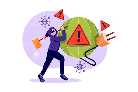Internet Denial Of Service Attack Stock Illustration