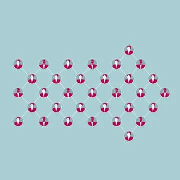 Internet design concept. teamwork. Isolated on blue background. Stock Illustration