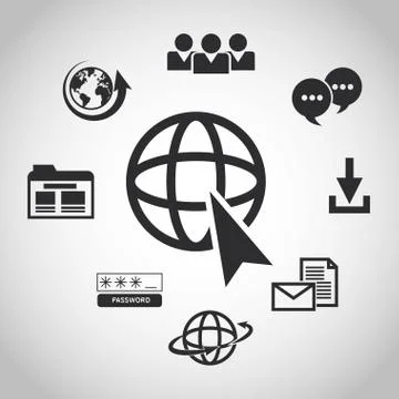 Internet design. online icon. Technology concept, vector illustration 库存插图