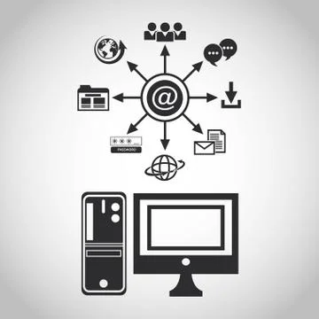 Internet design. online icon. Technology concept, vector illustration Illustrazione stock