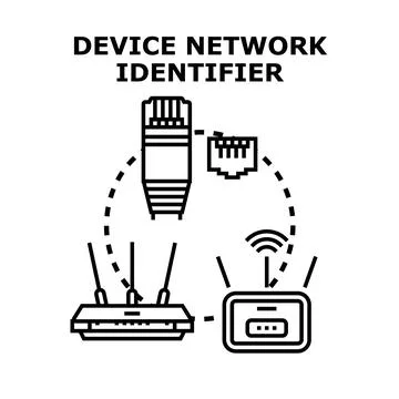 Internet device network identifier for connectivity access 스톡 일러스트