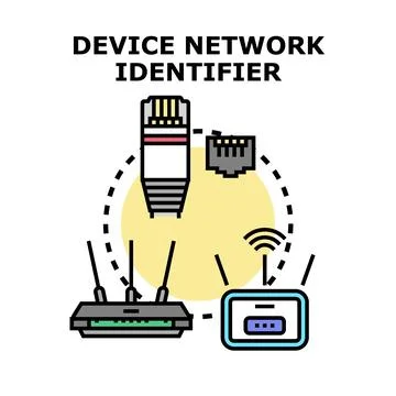 Internet device network identifier for connectivity access Stock Illustration
