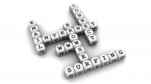 Internet - Dice Crossword game Stock Footage 793970