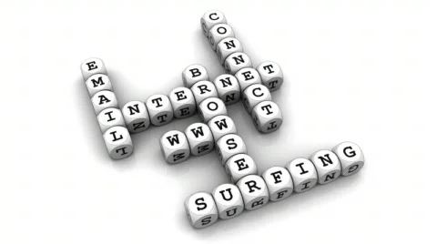 Internet - Dice Crossword game Stock Footage 793985