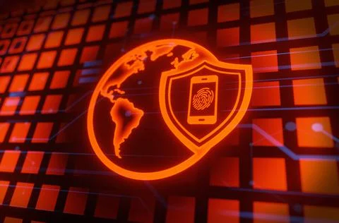 Internet digital security technology concept for business background with glo Stock-Illustration