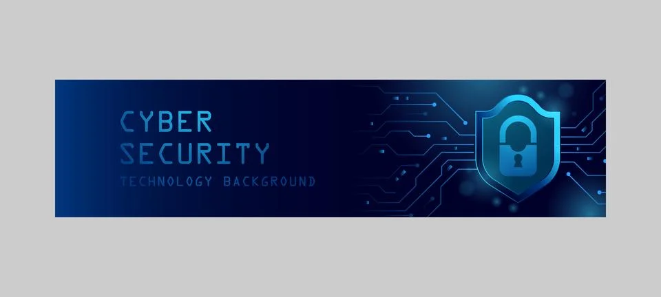 Internet digital security technology horizontal banner template background .. Stock Illustration