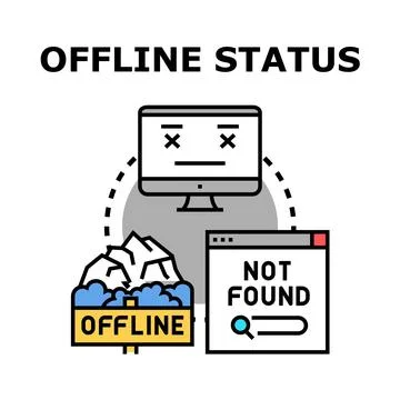 Internet disconnection concept with computer and not found errors 库存插图