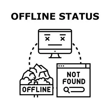 Internet disconnection concept with computer and not found errors 库存插图