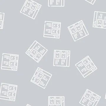 Internet discount coupon line vector seamless pattern Stock Illustration