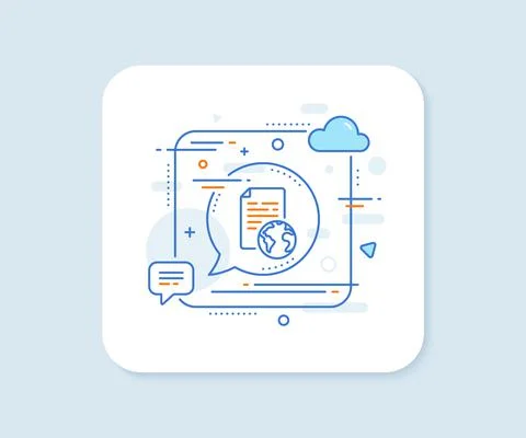 Internet document line icon. Doc file page sign. Vector イラスト素材
