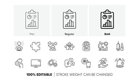 Internet documents, Reminder and Yoga line icons. For web app, printing. Line Ilustración de archivo