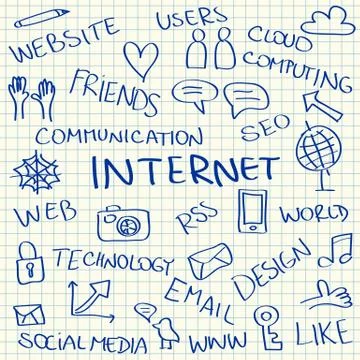 Internet doodles Stock Illustration