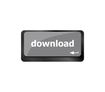 Internet download button on computer keyboard keys Stock Illustration
