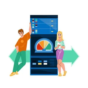 Internet Download Speed Testing Application Vector Stock Illustration