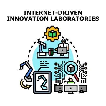 Internet driven innovation laboratories concept illustration Stockillustratie