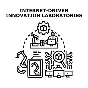 Internet driven innovation laboratories concept illustration Stock Illustration