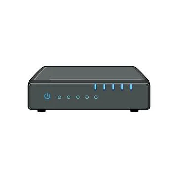 Internet dsl modem cartoon vector illustration Stock Illustration