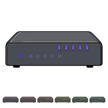 Internet dsl modem cartoon vector graphic 库存插图