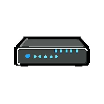 Internet dsl modem pixel art vector illustration Stockillustratie