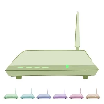 Internet dsl modem vector cartoon graphic Stock Illustration