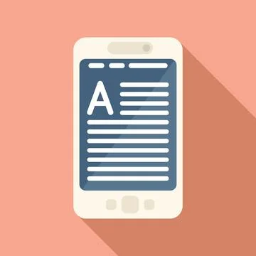 Internet ebook icon flat vector. Digital knowledge Illustrazione stock