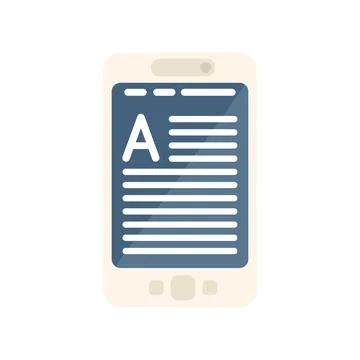 Internet ebook icon flat vector. Digital knowledge Illustrazione stock