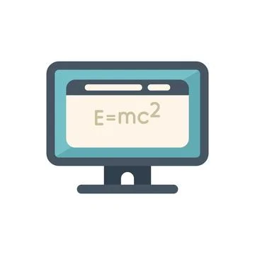 Internet education icon flat vector. Online study Stockillustratie