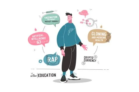 Internet education technology Stock Illustration