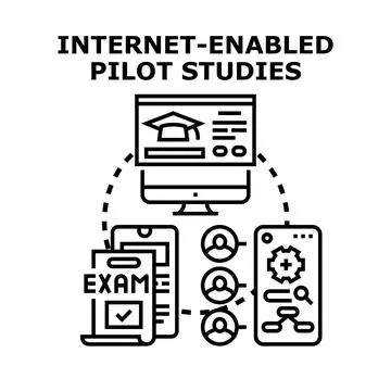 Internet enabled pilot studies research concept Stockillustratie