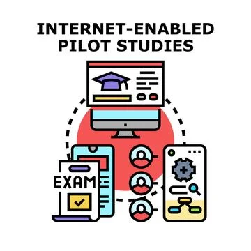 Internet enabled pilot studies research concept Stockillustratie