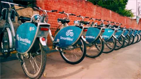 Internet-enabled smart bikes come to new delhi Stock Photos