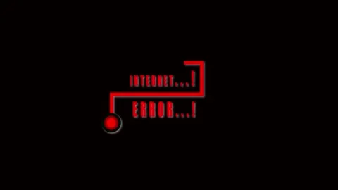Internet Error Message with Red Lines and Red Dot on Black Background conne.. Stock Footage 321453513