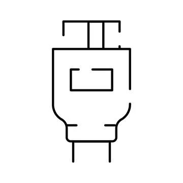 Internet ethernet cable plug connection technology icon Stock Illustration