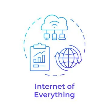 Internet of everything blue gradient concept icon Stock Illustration