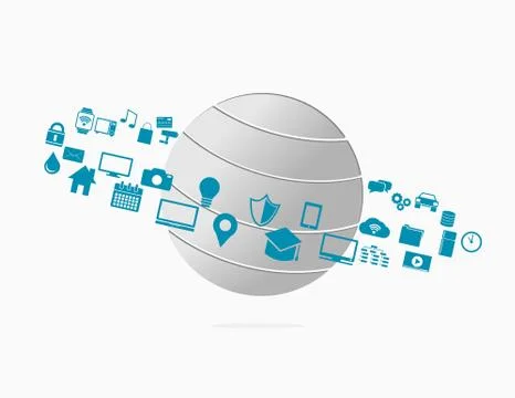 Internet of everything. IoE. Internet connection concept illustration. Stock Illustration