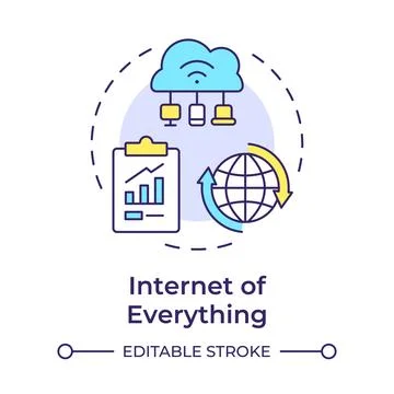 Internet of everything multi color concept icon 库存插图