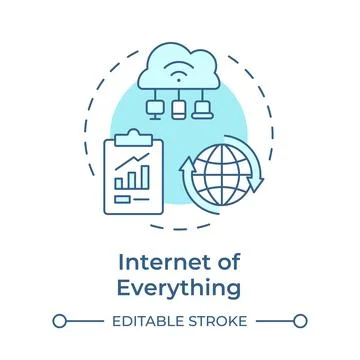 Internet of everything soft blue concept icon Stock Illustration