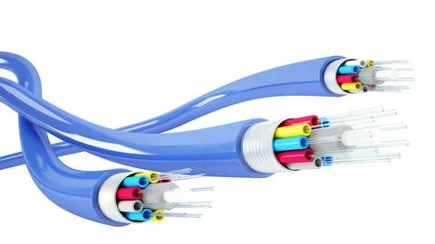 Internet fiber cable technology that transmits large amounts of data at very Stock Illustration