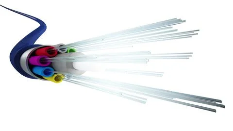 Internet fiber cable technology that transmits large amounts of data at very Stock Illustration