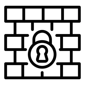 Internet firewall icon outline vector. Computer data fraud Illustrazione stock