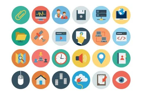 Internet Flat Icons Stock Illustration