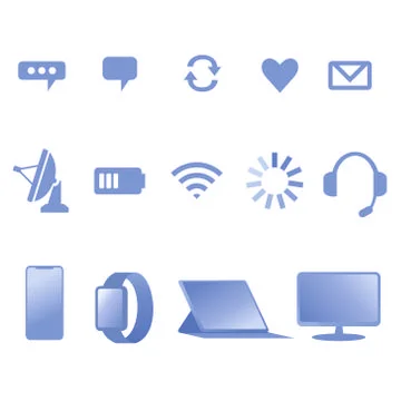 Internet flat icons on white background Illustrazione stock