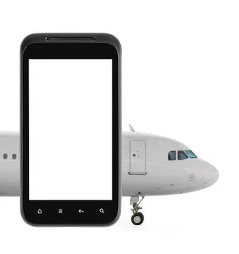 Internet flight booking Stock Photos