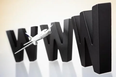 Internet flight booking. Stock Photos