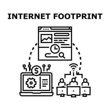 Internet footprint showing digital activity and data tracking Stock Illustration