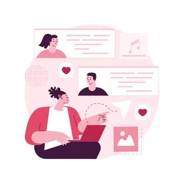 Internet forum abstract concept vector illustration. Stock Illustration