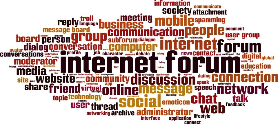 Internet forum word cloud Stock Illustration